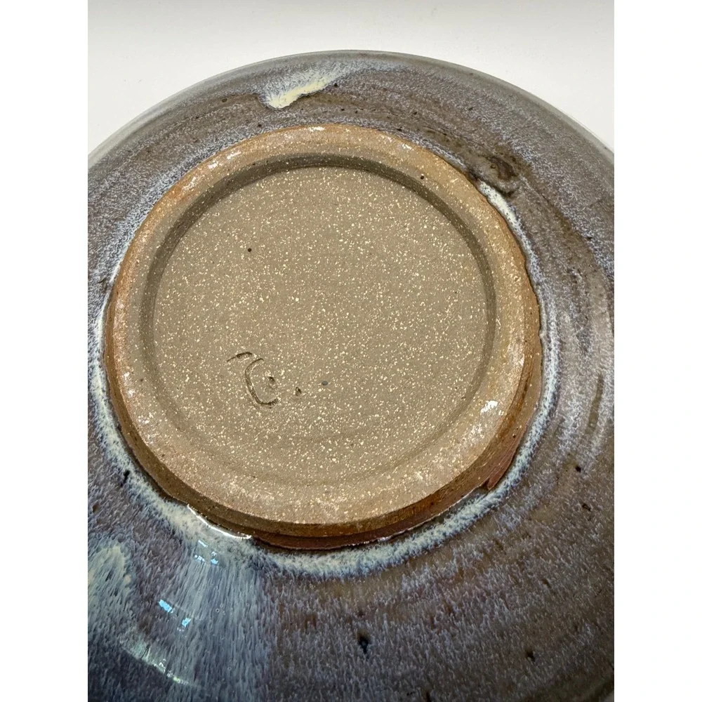 Vtg Studio Pottery Hand Thrown Glazed Ceramic Serving Bowl Signed Artisan B‎